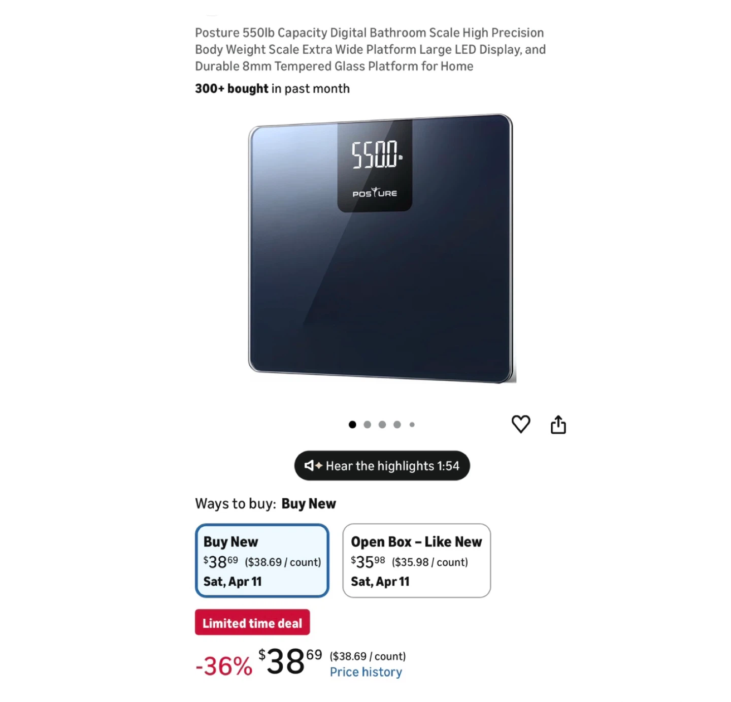 Brand new 550lb Capacity Digital Bathroom Scale