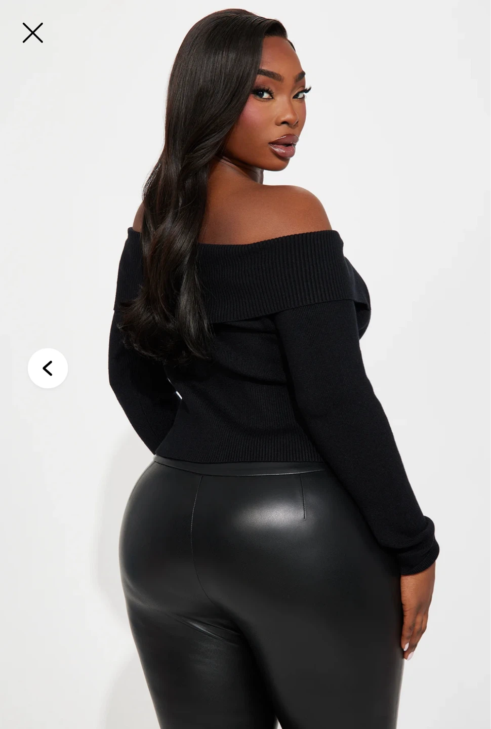 Black Off-the-Shoulder Zipper Sweater - photo 3