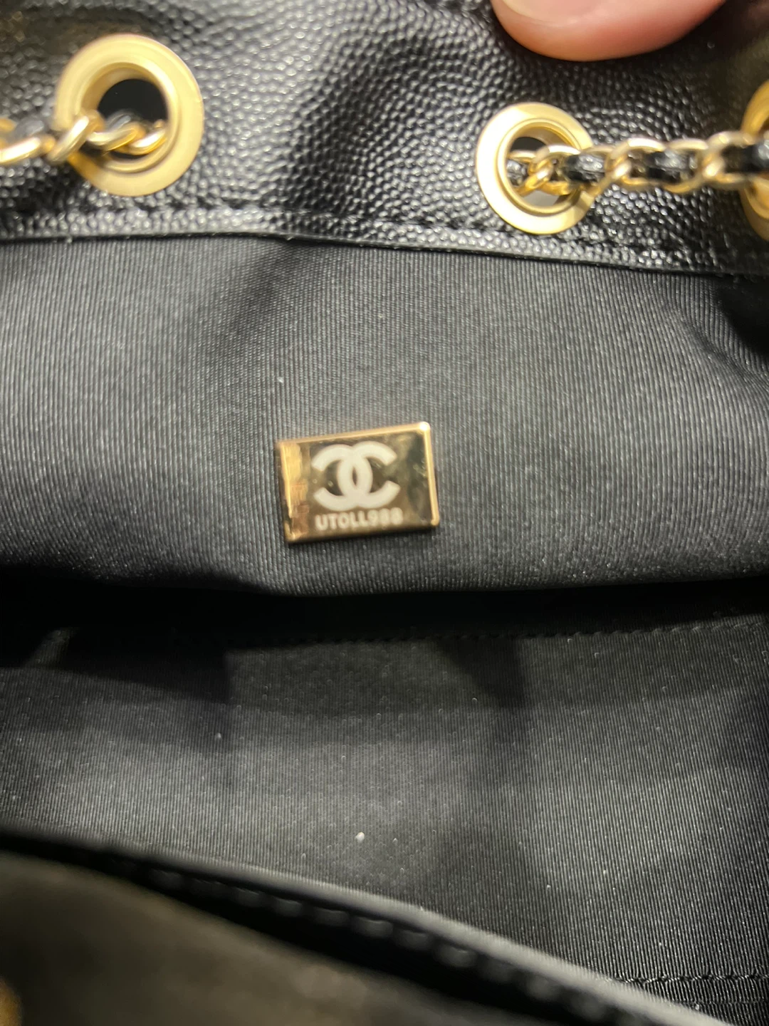 Chanel Black Quilted Leather Drawstring Bag - photo 5