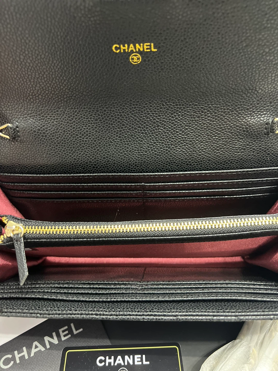 CHANEL Black Quilted Caviar Leather Wallet on Chain - photo 4
