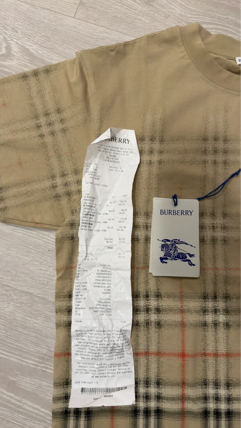 Pre-Owned Burberry Gradient Check T-Shirt - Size S - photo 2
