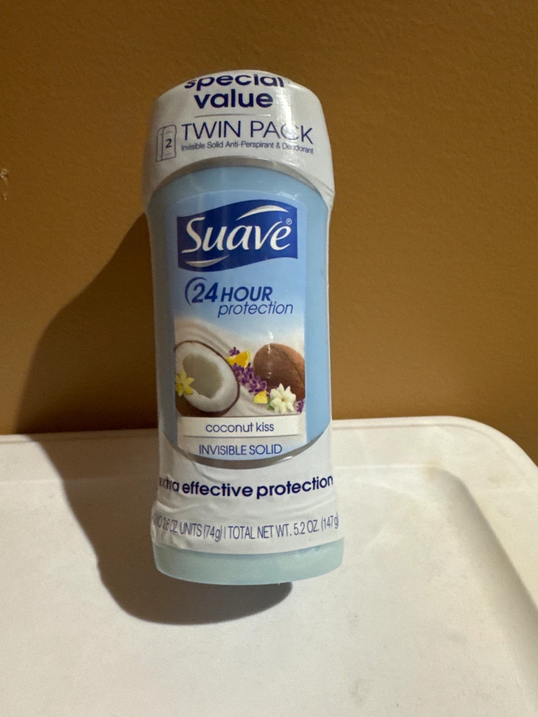 Suave Coconut Kiss Invisible Solid Twin Pack Deodorant