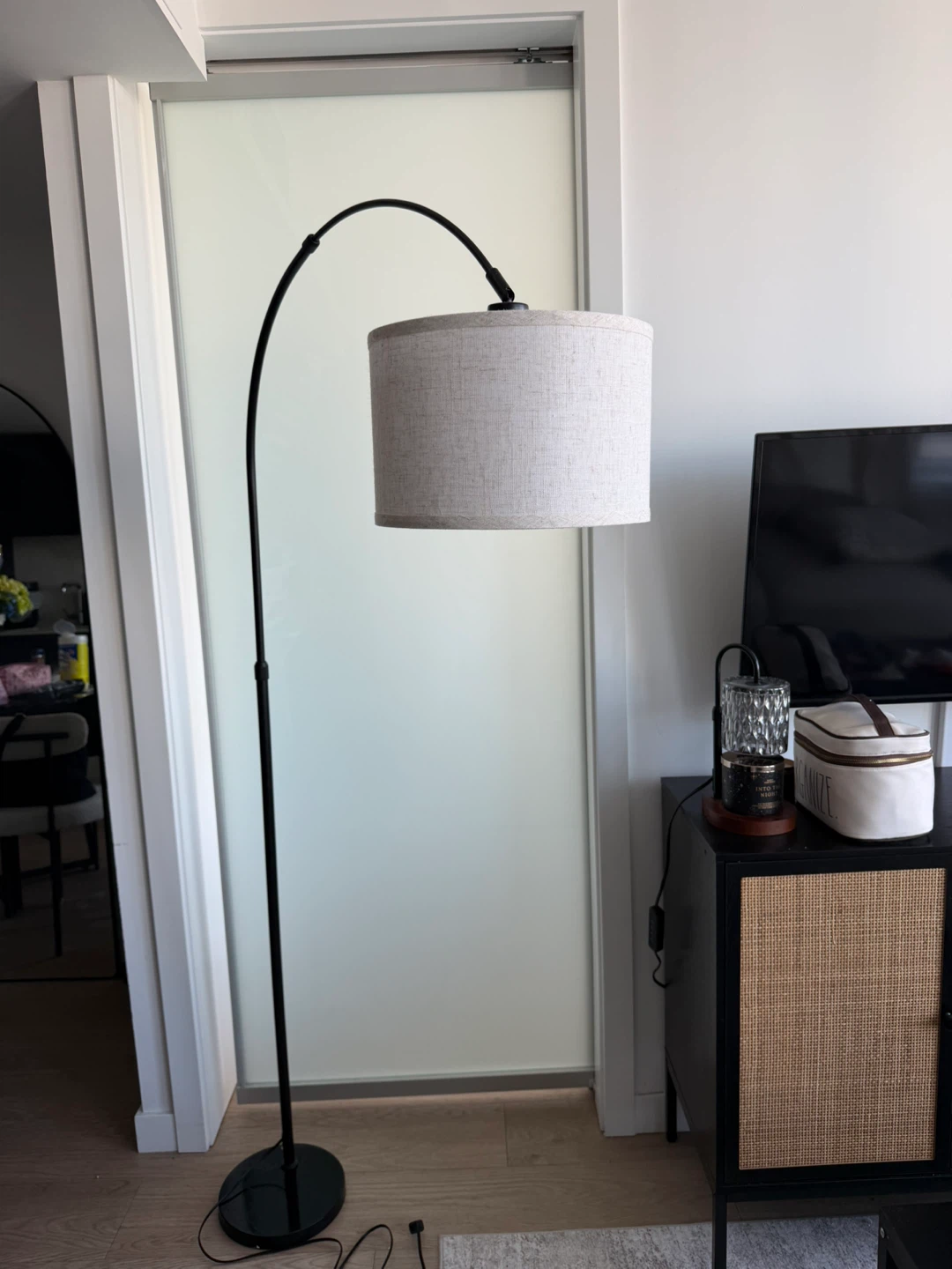 Arc Floor Lamp with Drum Shade