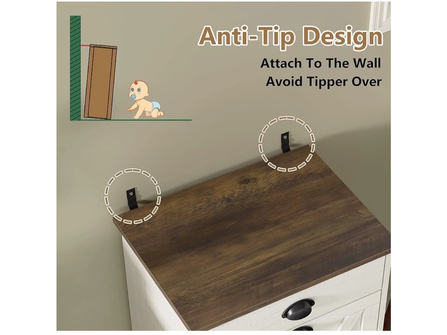 Tilt Out Trash Cabinet - Antique White - photo 4