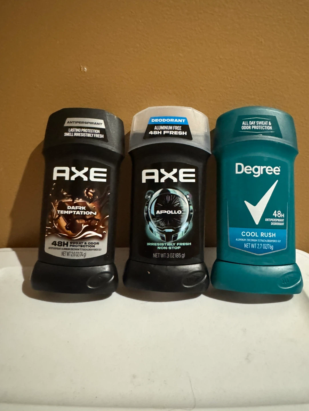 Axe & Degree Deodorant/Antiperspirant Lot (3 Sticks)