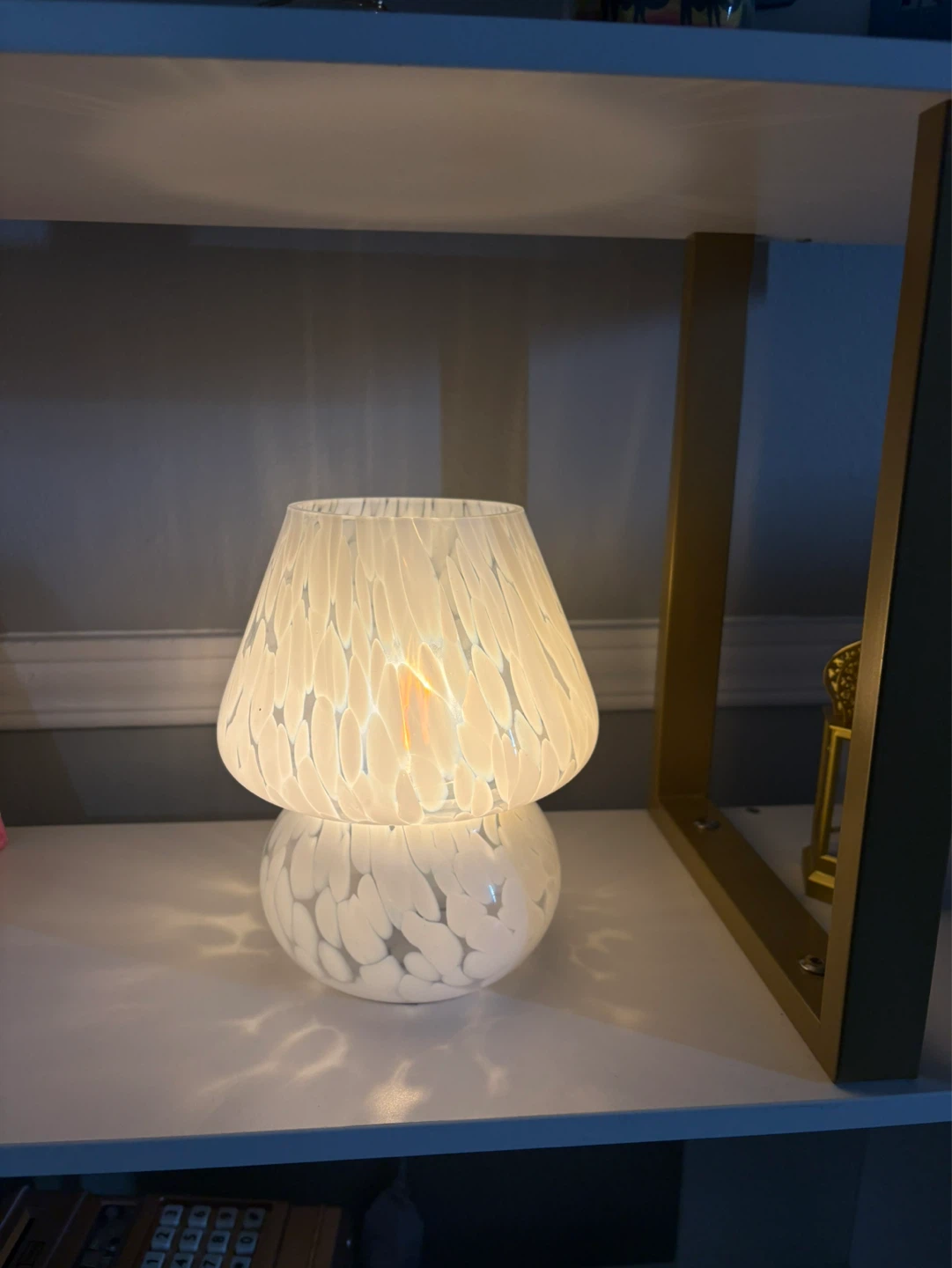 Set of 2 Mushroom Glass Table Lamps