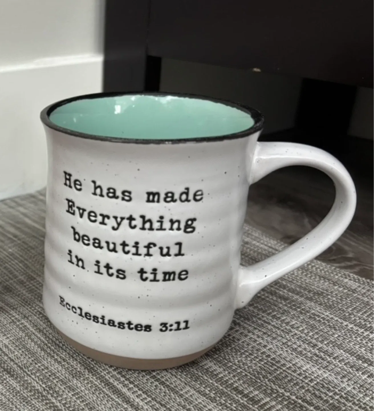 White Ceramic Bible Verse Mug
