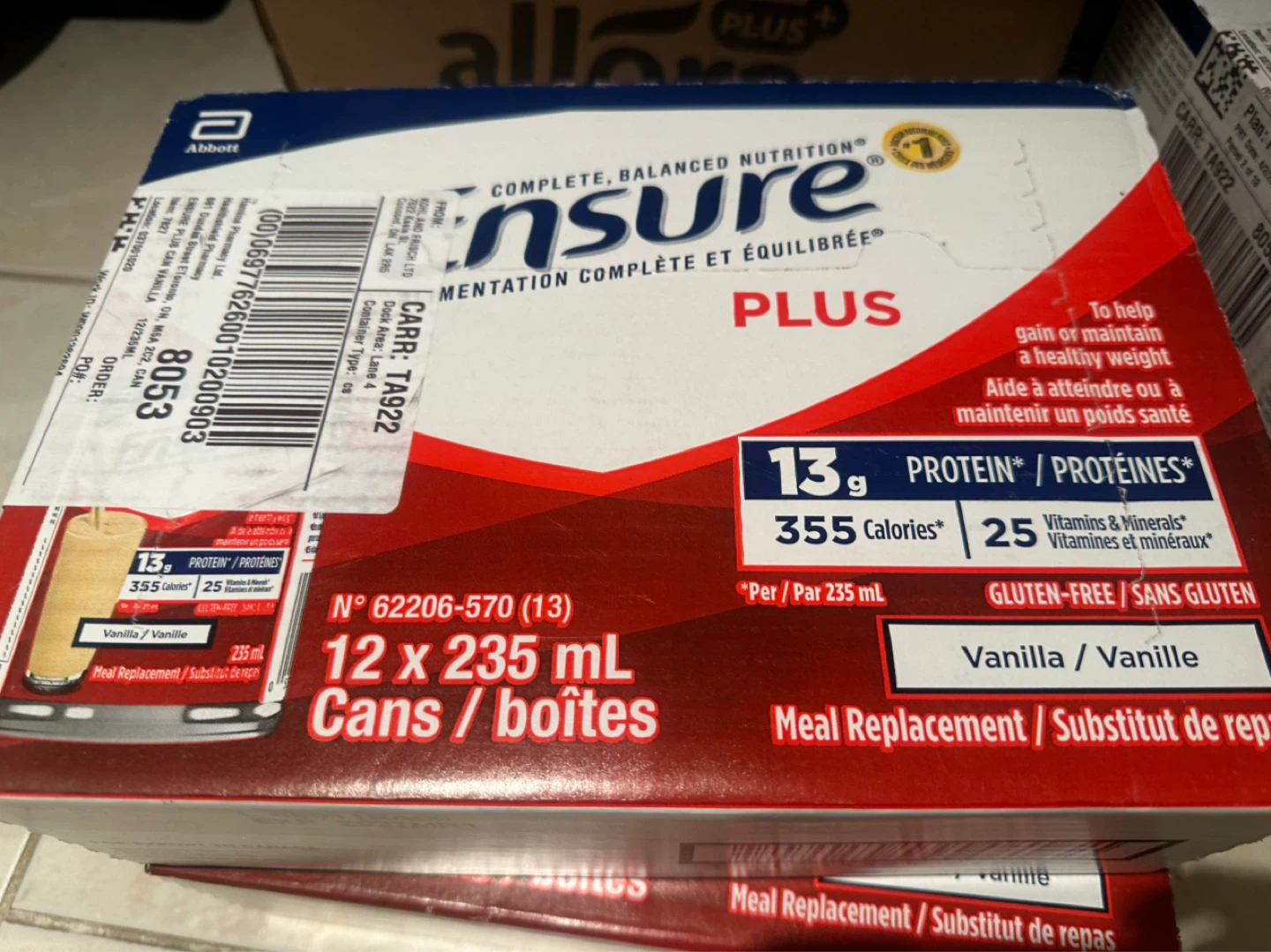 Ensure Plus Meal Replacement Vanilla 12 x 235 mL Cans