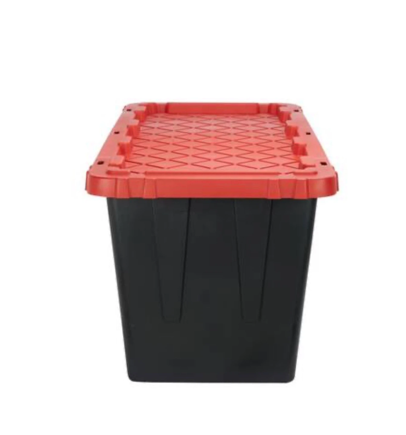 HDX 55 Gal. Tough Storage Tote in Black with Red Lid