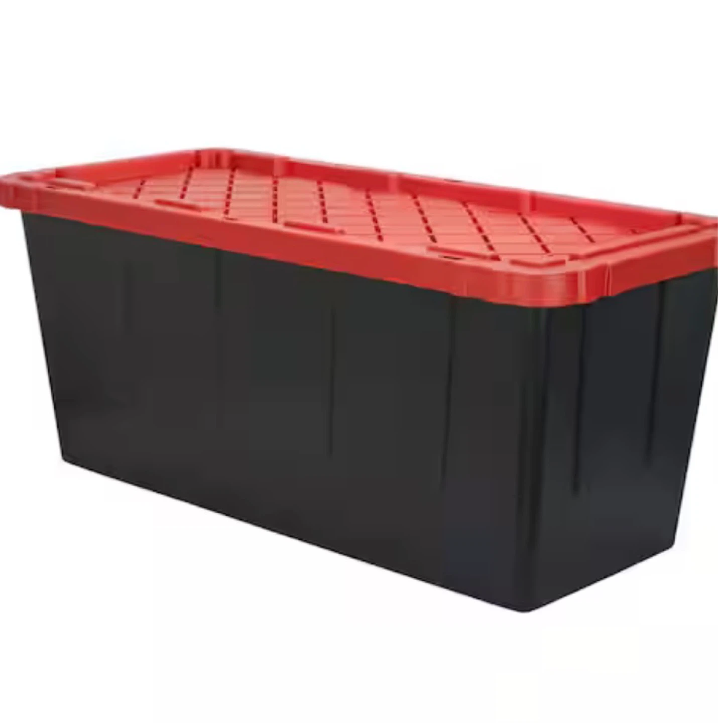 HDX 55 Gal. Tough Storage Tote in Black with Red Lid - photo 2
