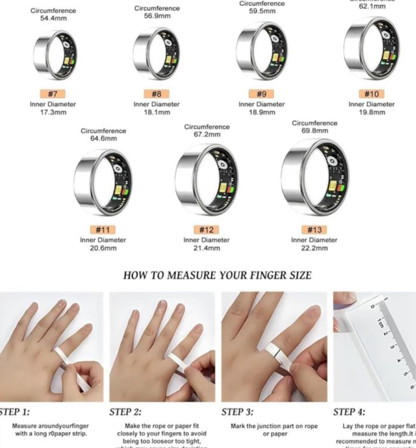 Smart Ring - Silver, Inner Diameter 18.1mm Circumference 56.9mm - photo 5
