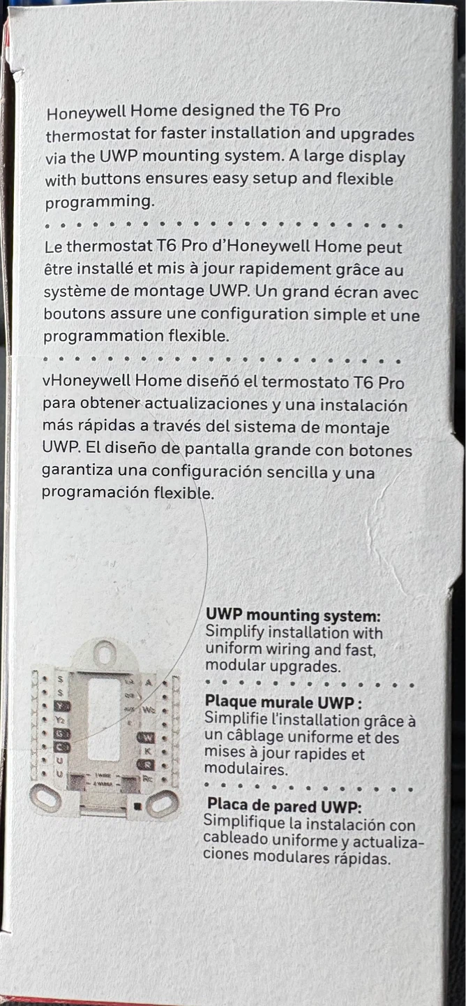 Honeywell Home T6 Pro Programmable Thermostat TH6220U2000 - photo 3