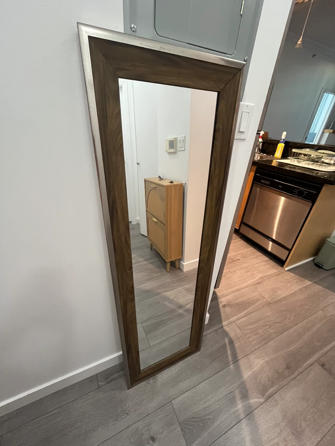 Full Length Mirror with Wood Frame