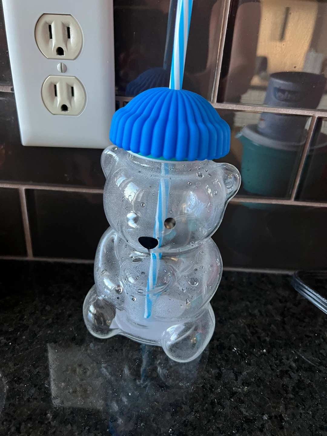 Teddy bear glass cup