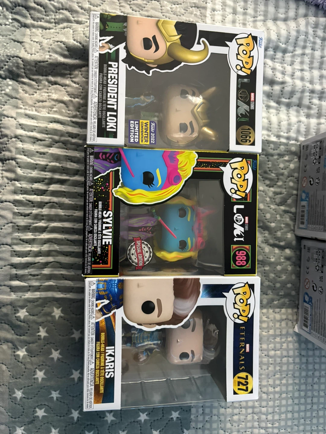Funko Pop! Marvel Vinyl Figures - President Loki, Sylvie, Ikaris