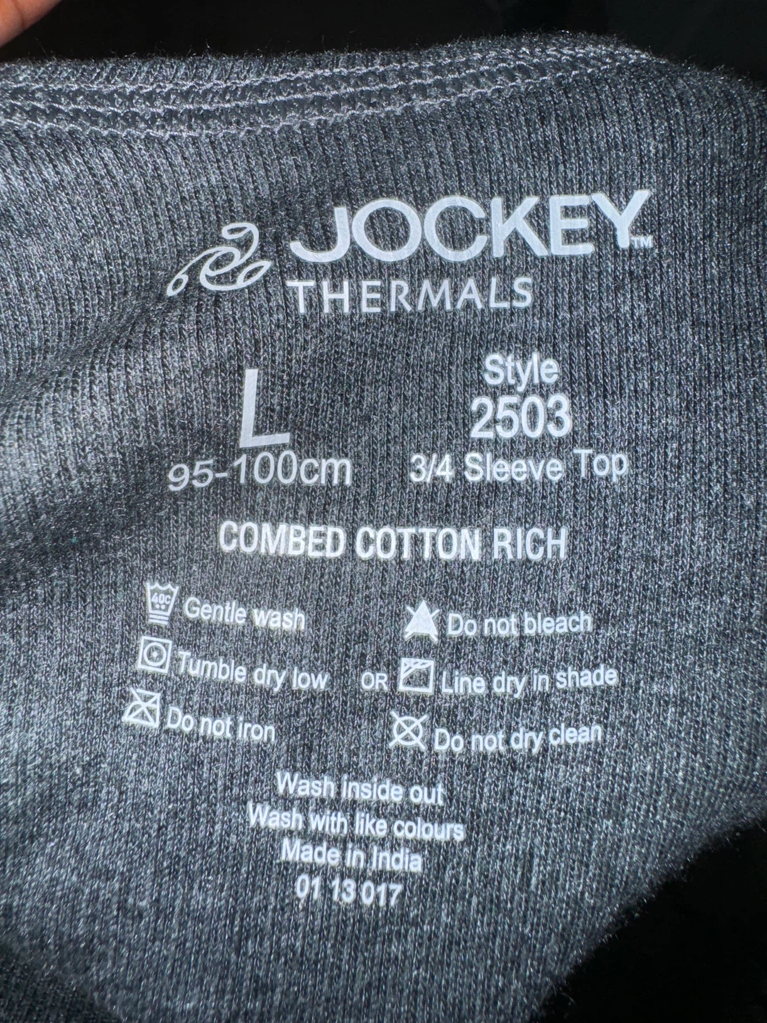 Jockey Thermals 3/4 Sleeve Top Size L - photo 2