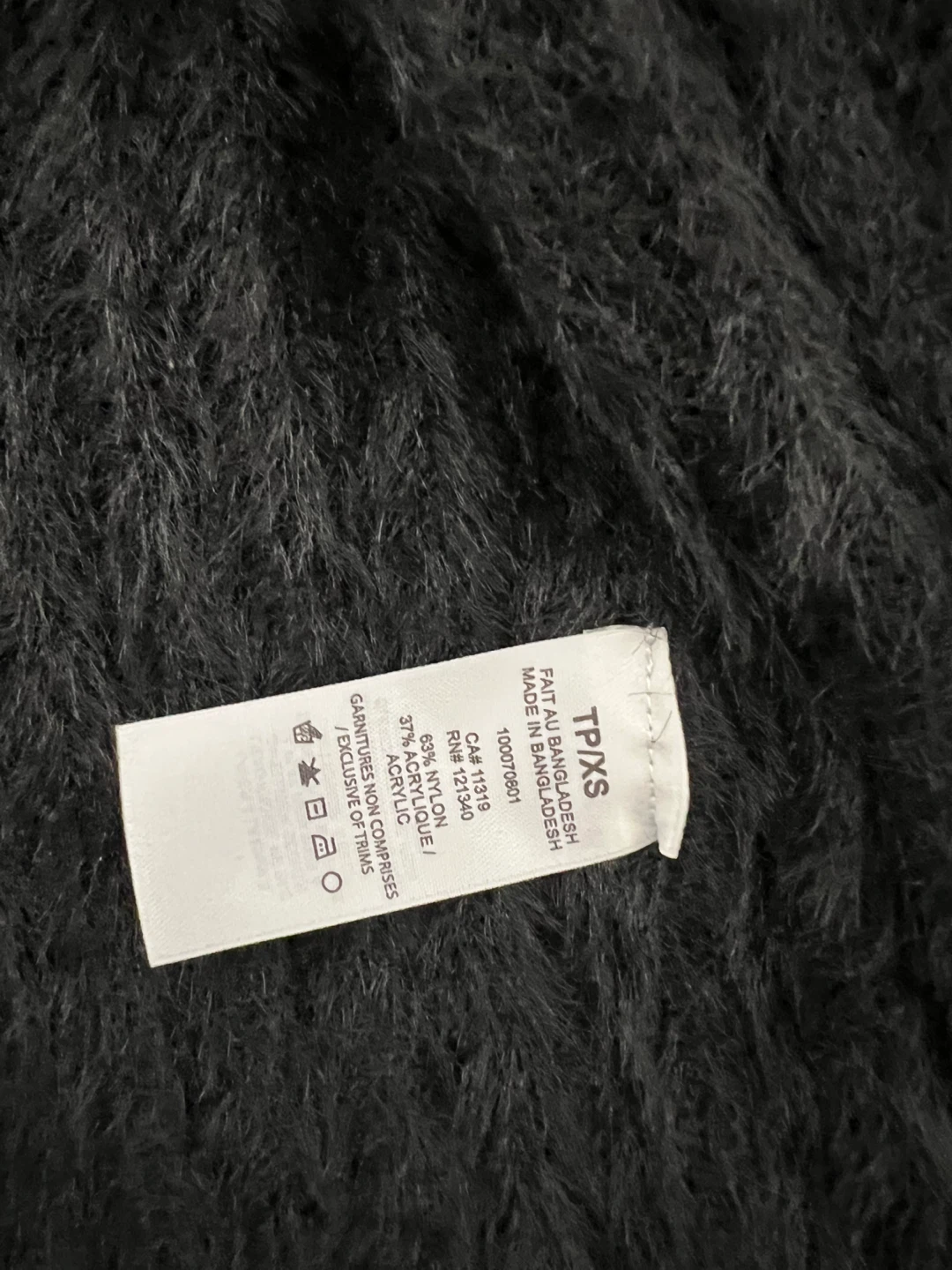 Garage Black Fuzzy Cropped Cardigan - photo 3