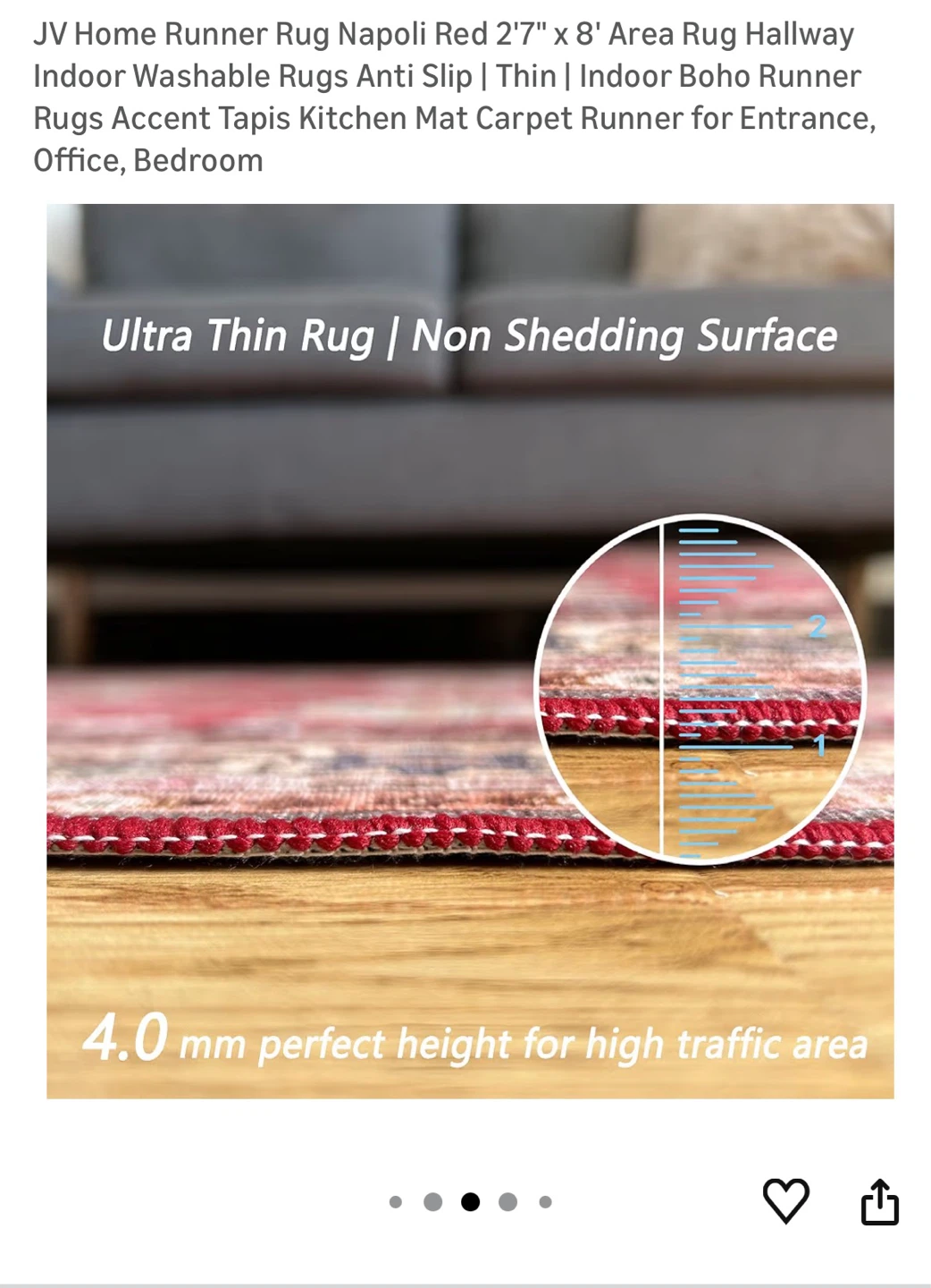 Runner Rug - Napoli Red 2'7" x 8' - photo 4