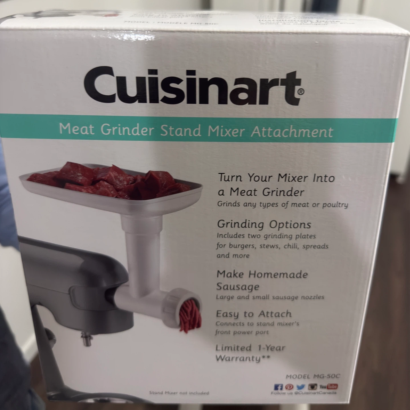 Cuisinart Meat Grinder Stand Mixer Attachment MG-50C - photo 2