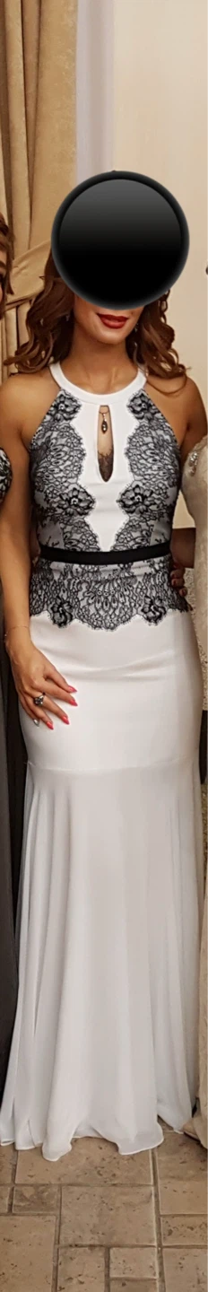 White and Black Lace BCBG cocktail gown size 2