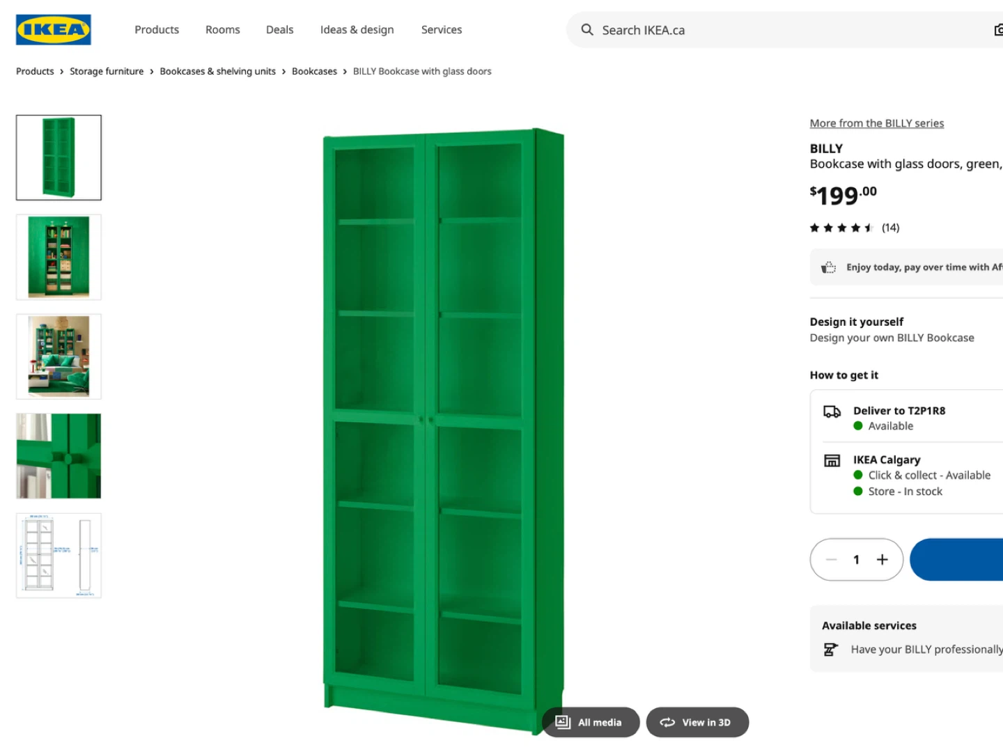 Brand new / unopened - IKEA Green BILLY Bookcase
