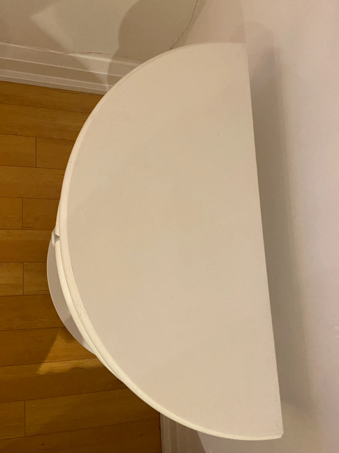 White Round Accent Table with Drawer - photo 2