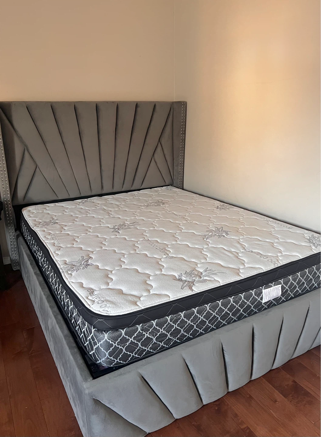 Queen Bamboo Charcoal Mattress with Box Spring