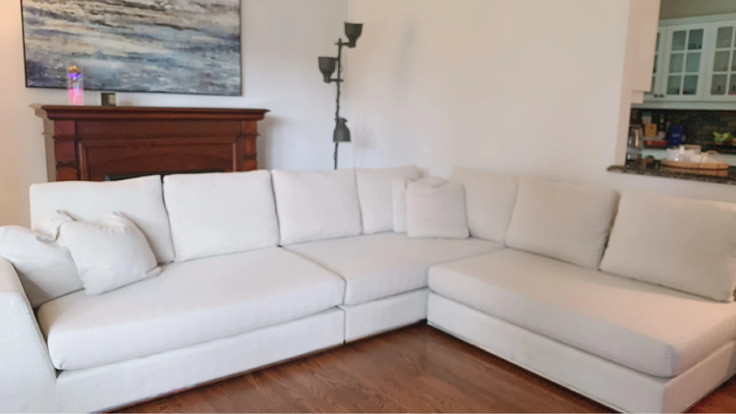 White Sectional Sofa - photo 3