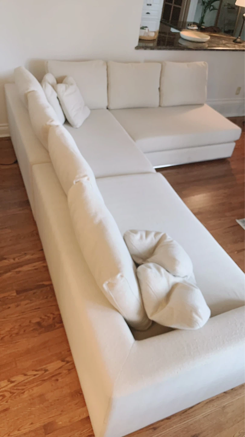 White Sectional Sofa - photo 5