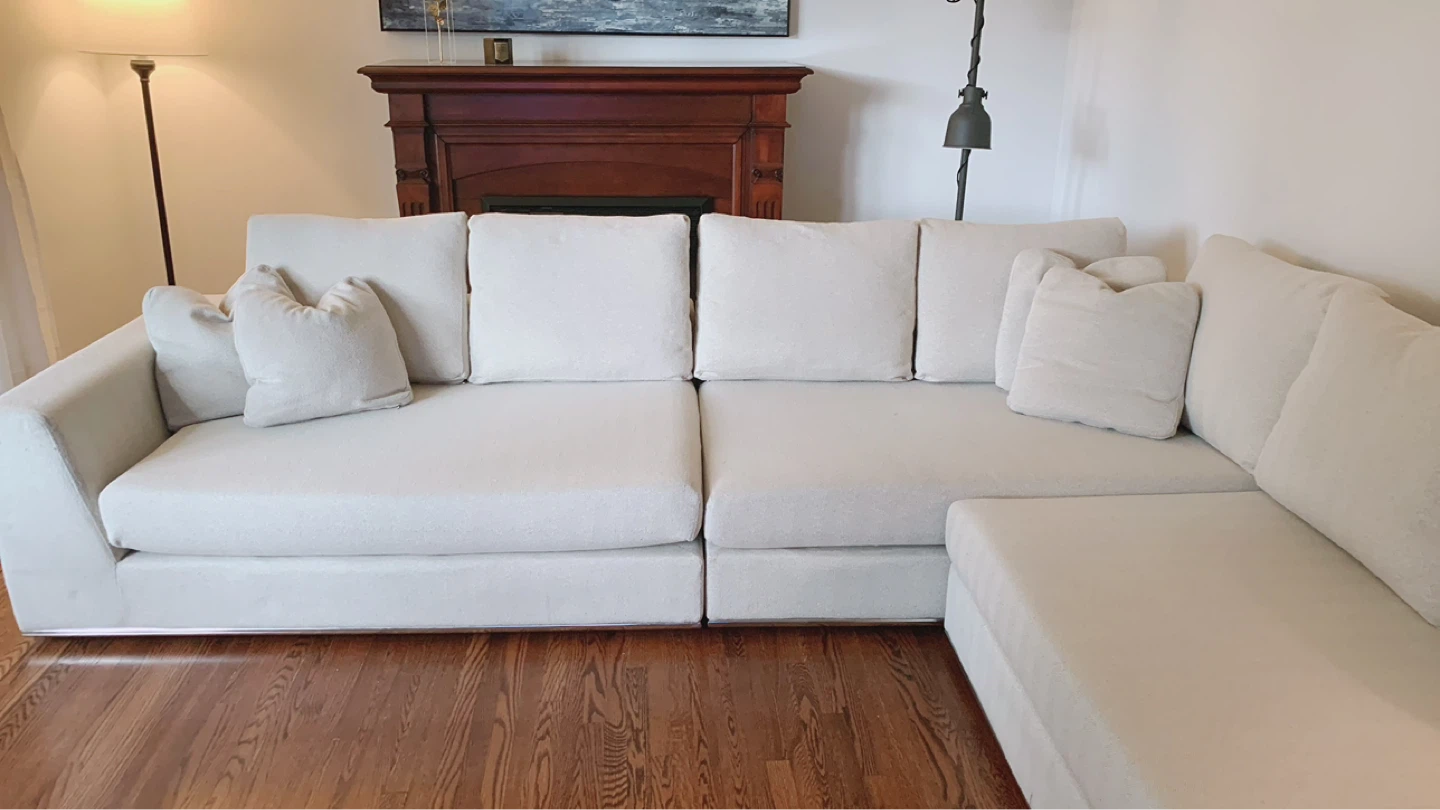White Sectional Sofa - photo 2