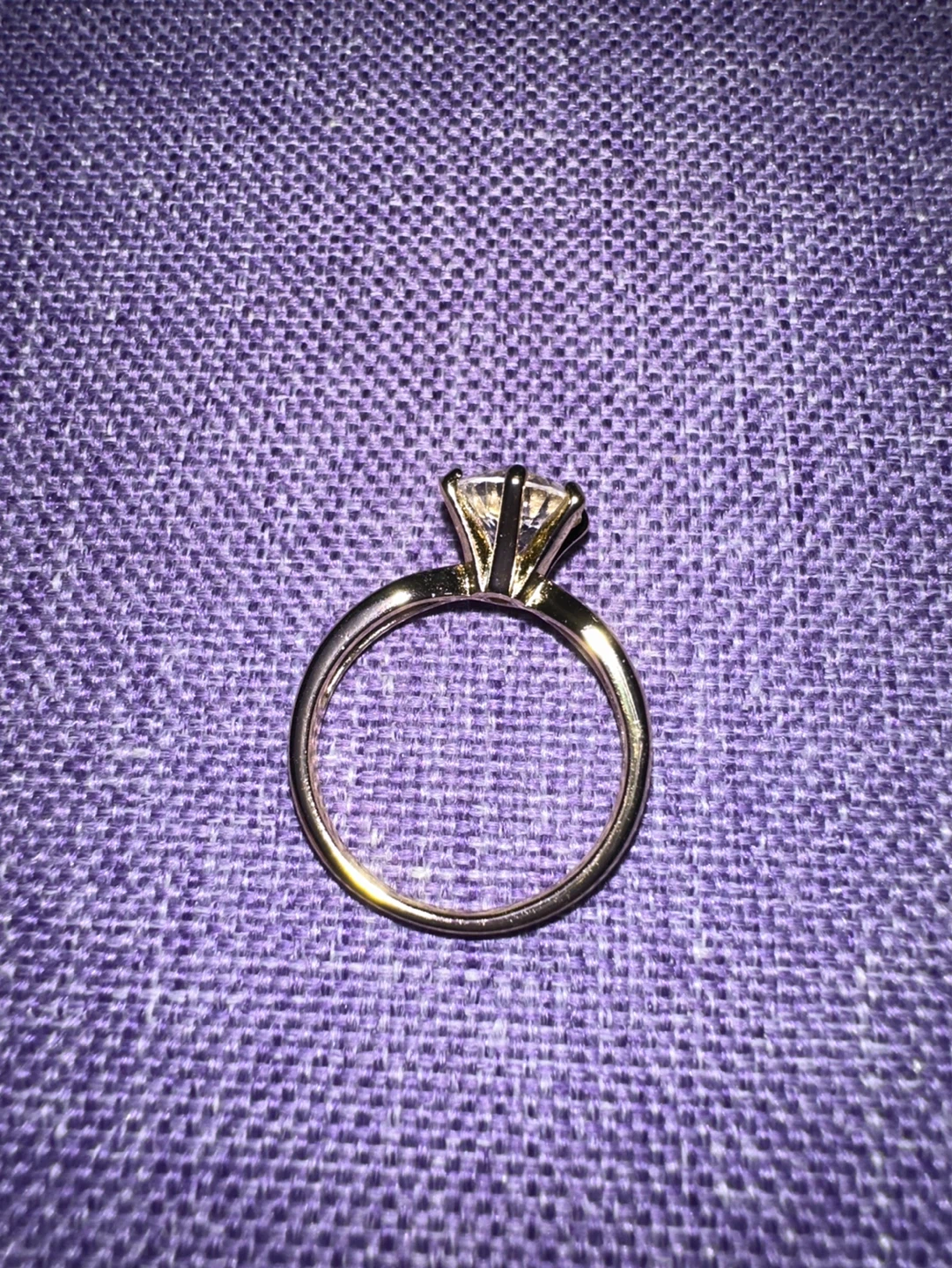 Gold Tone Engagement Ring with Clear Stone - photo 3