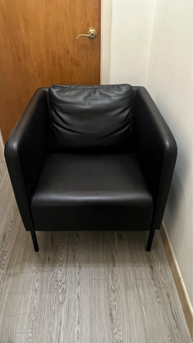 Black Faux Leather Accent Chair
