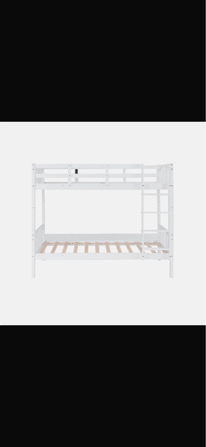 White Twin Bunk Bed - photo 2