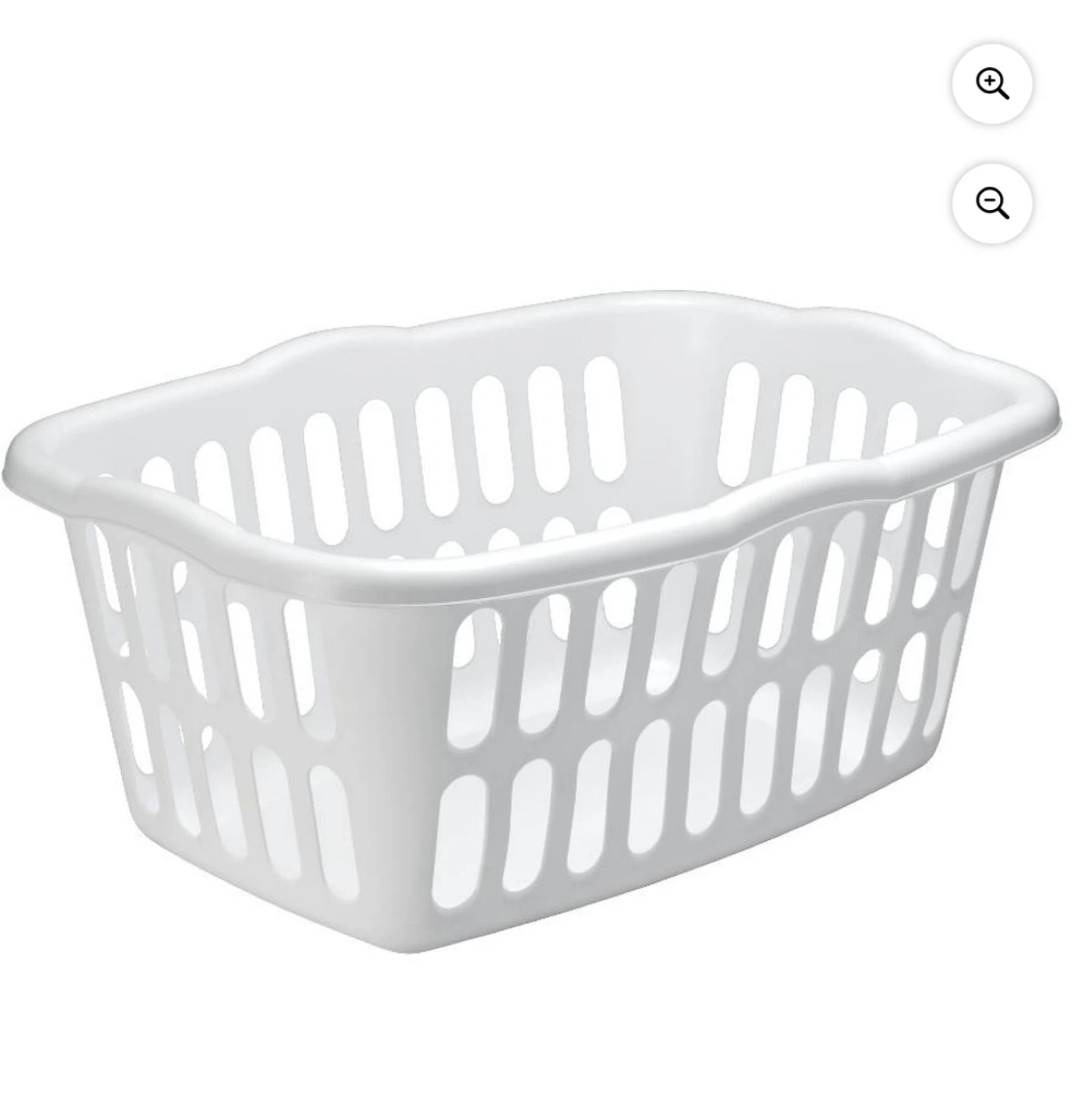 White Plastic Laundry Basket 24" L x 17 7/8" W x 10 3/4" H
