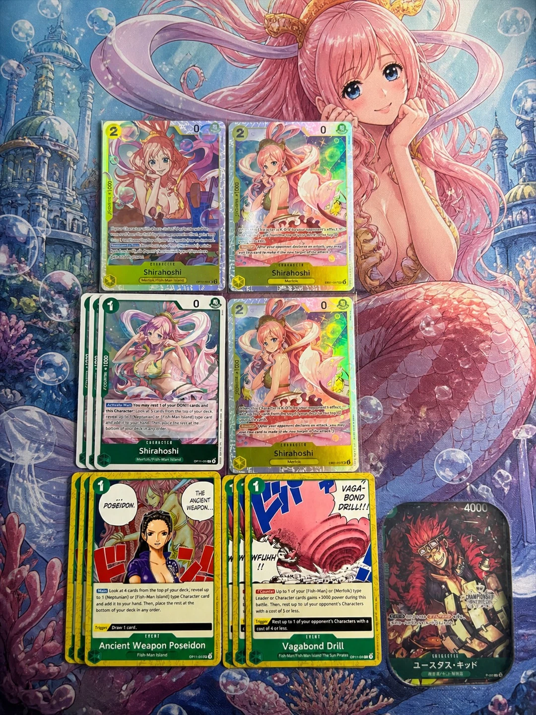 One Piece TCG OP11 Lot + Custom Shirahoshi Deck - photo 4