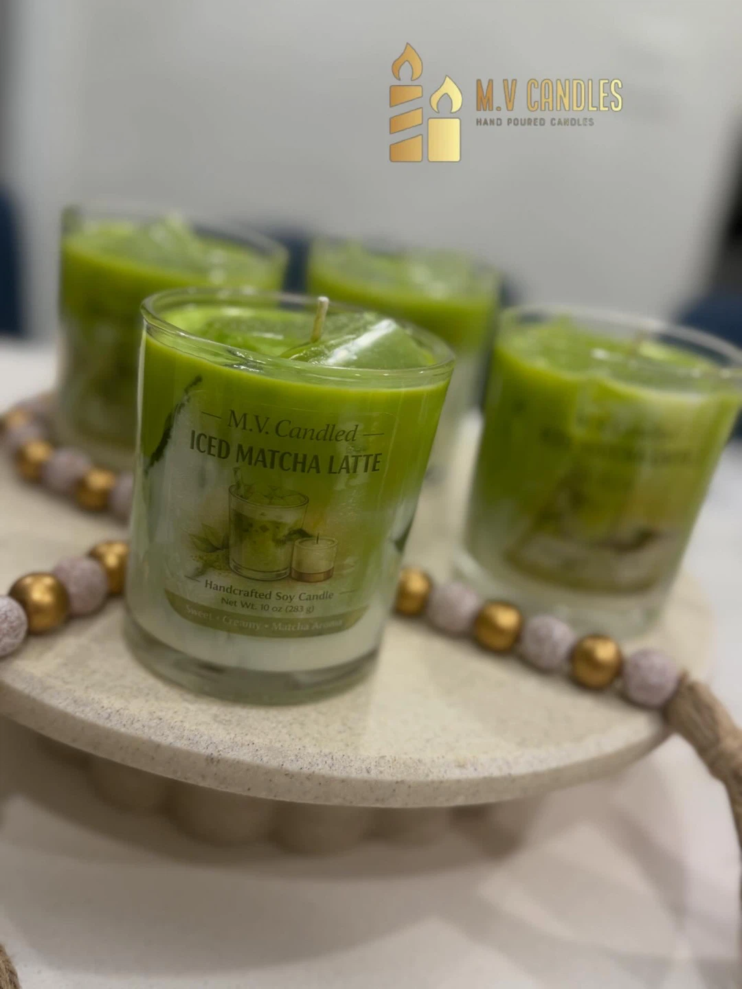 M.V. Candles Handcrafted Soy Candle - Iced Matcha Latte - photo 3