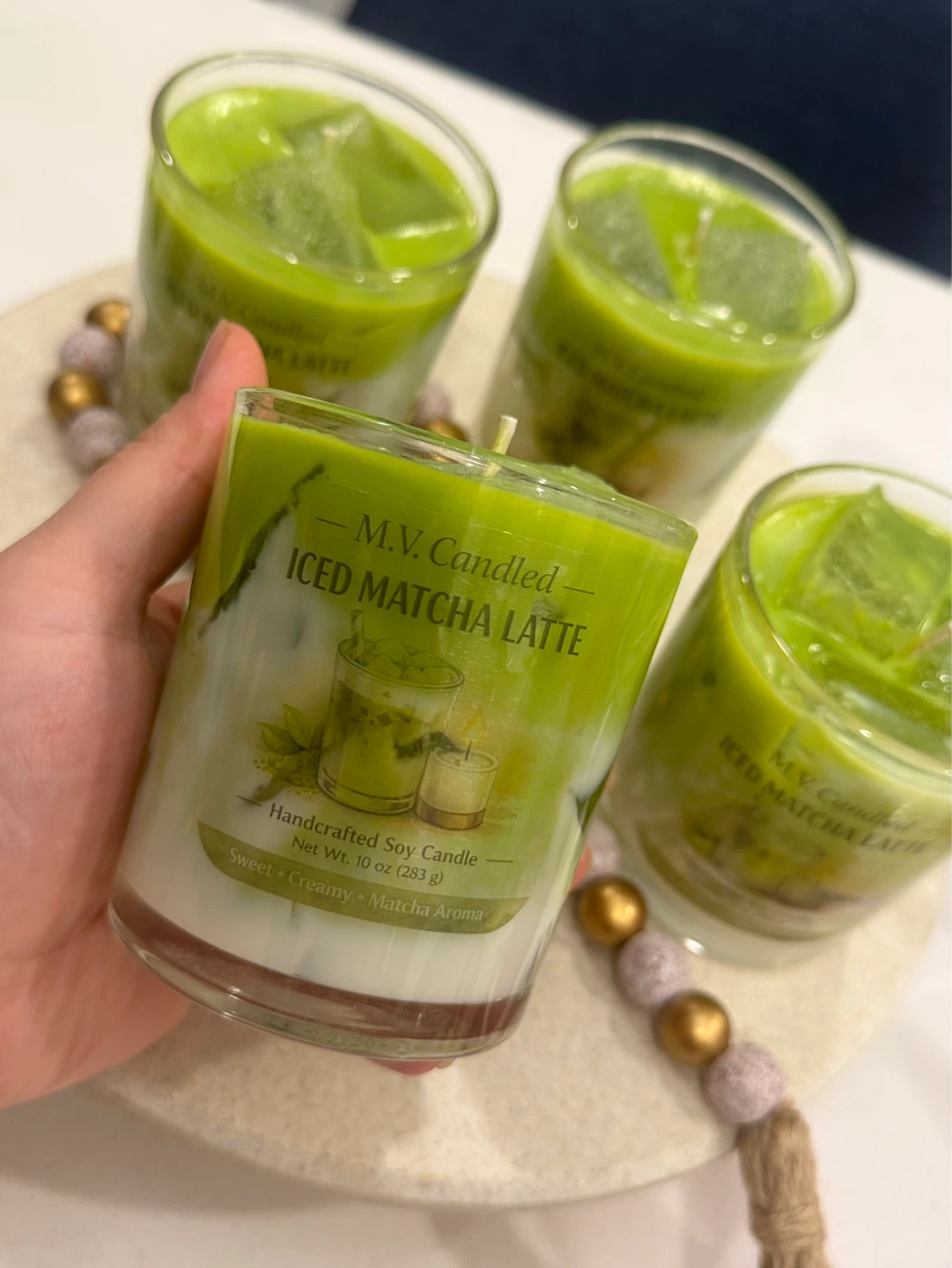 M.V. Candles Handcrafted Soy Candle - Iced Matcha Latte