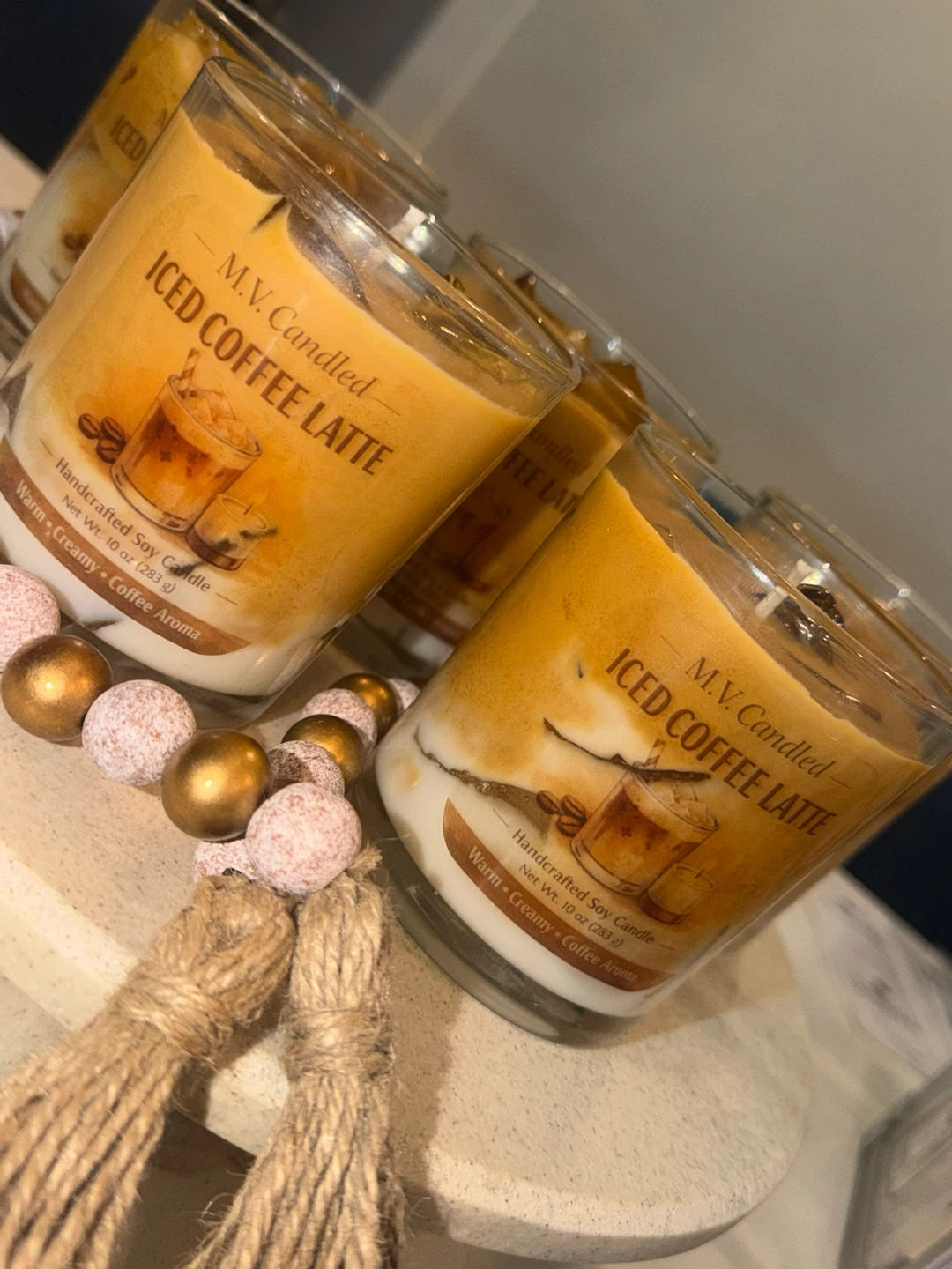 M.V. Candled Iced Coffee Latte Handcrafted Soy Candle - photo 2
