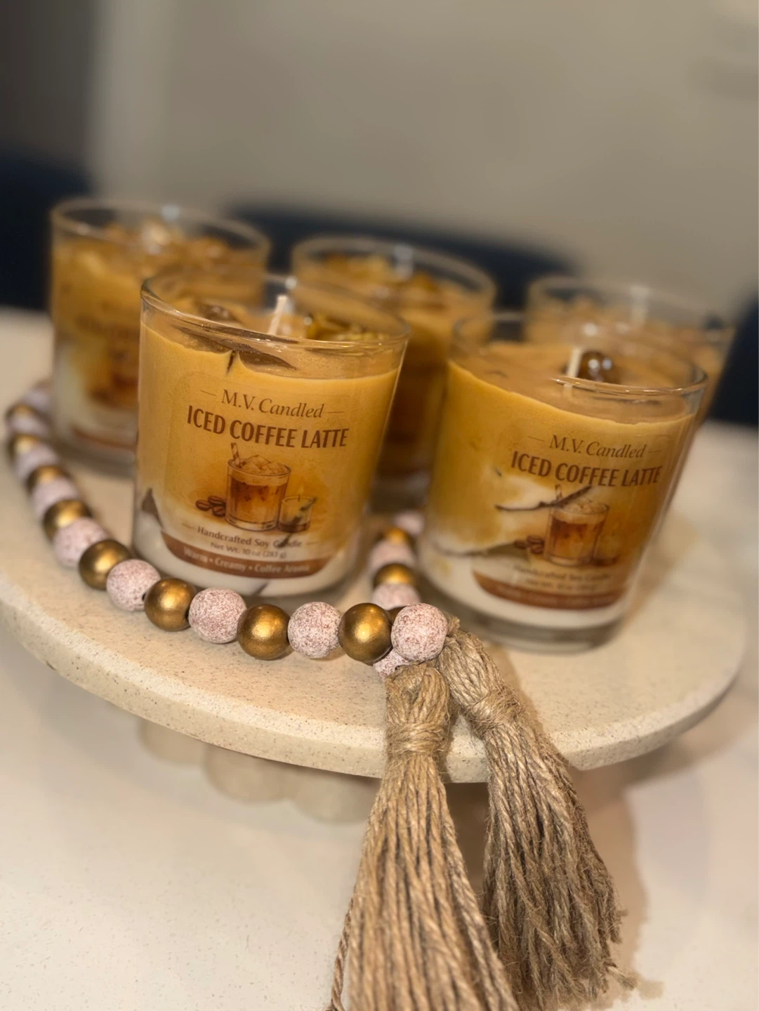 M.V. Candled Iced Coffee Latte Handcrafted Soy Candle - photo 5