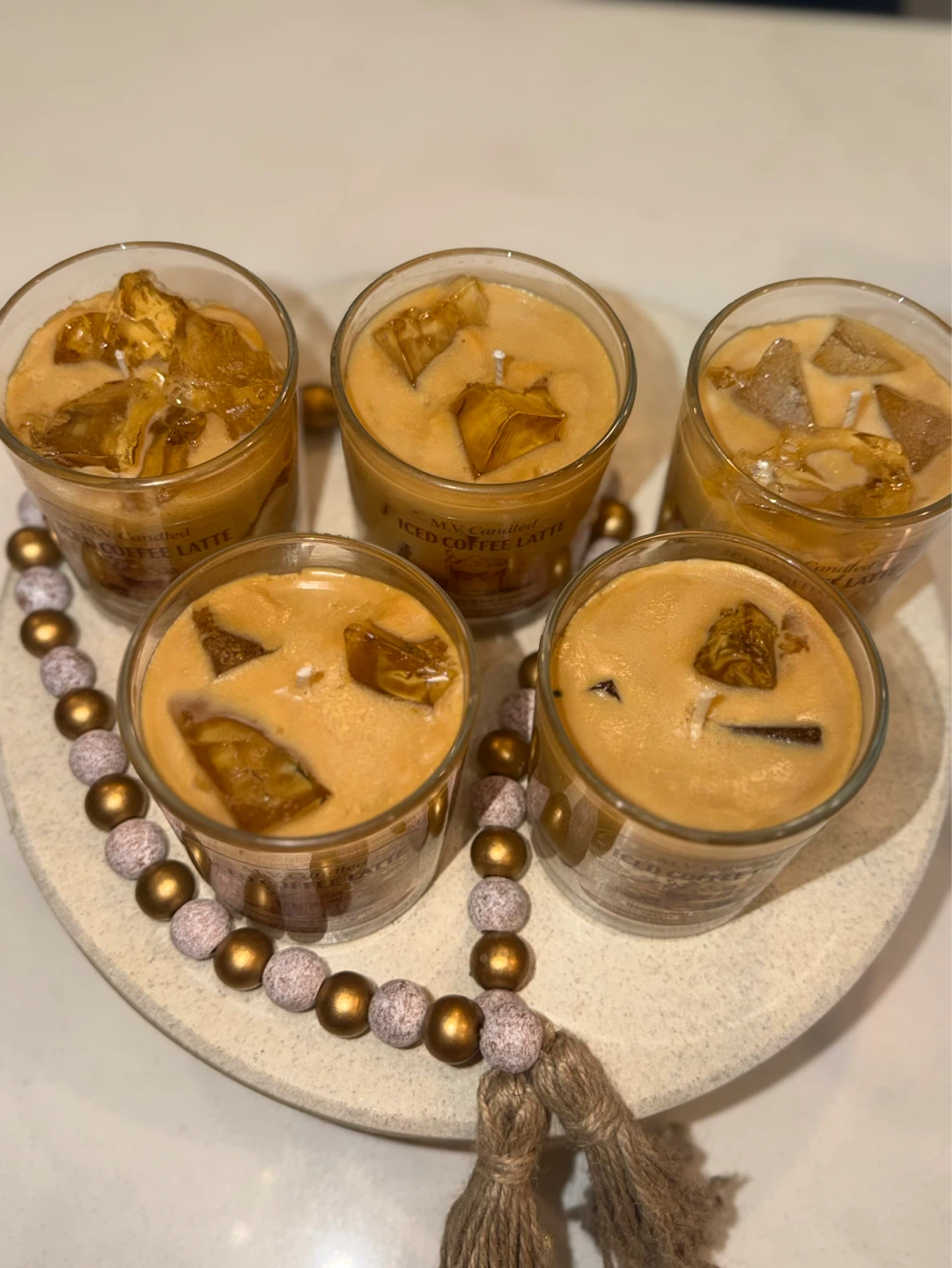 M.V. Candled Iced Coffee Latte Handcrafted Soy Candle