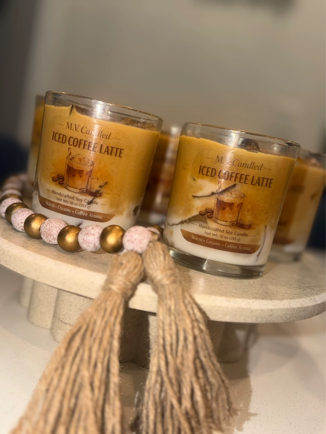 M.V. Candled Iced Coffee Latte Handcrafted Soy Candle - photo 3