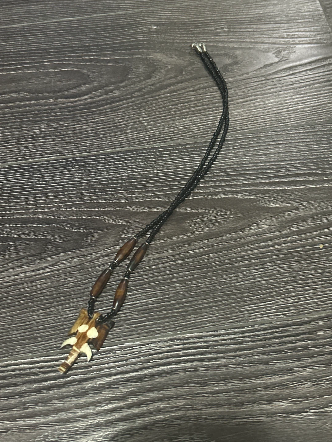 Handmade Elephant Pendant Necklace with Wooden Beads