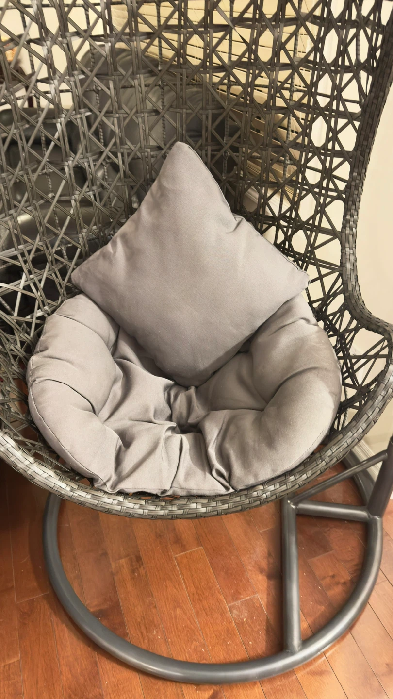 Wicker Hanging Chair with Cushions (great condition) - photo 5