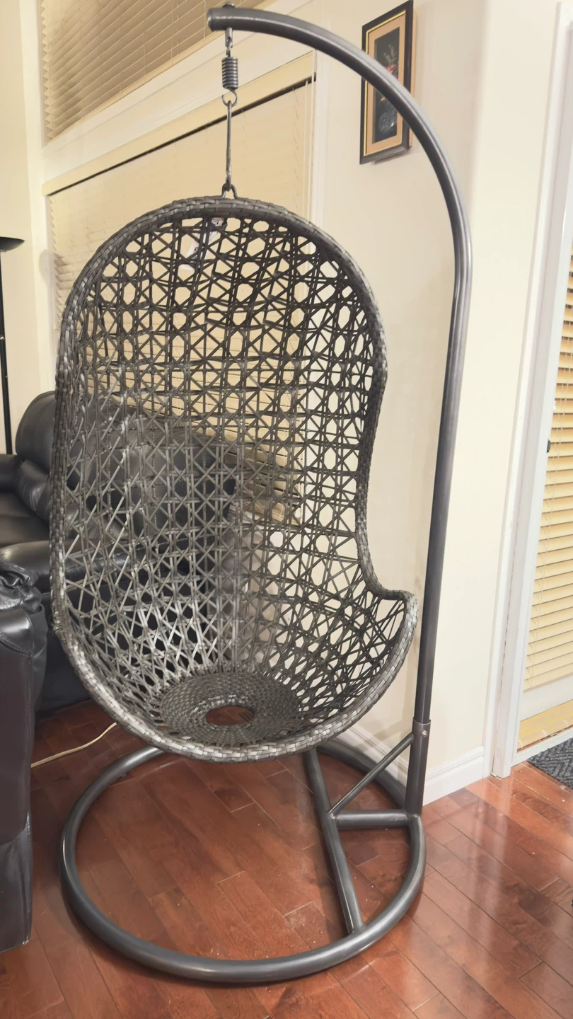 Wicker Hanging Chair with Cushions (great condition) - photo 3