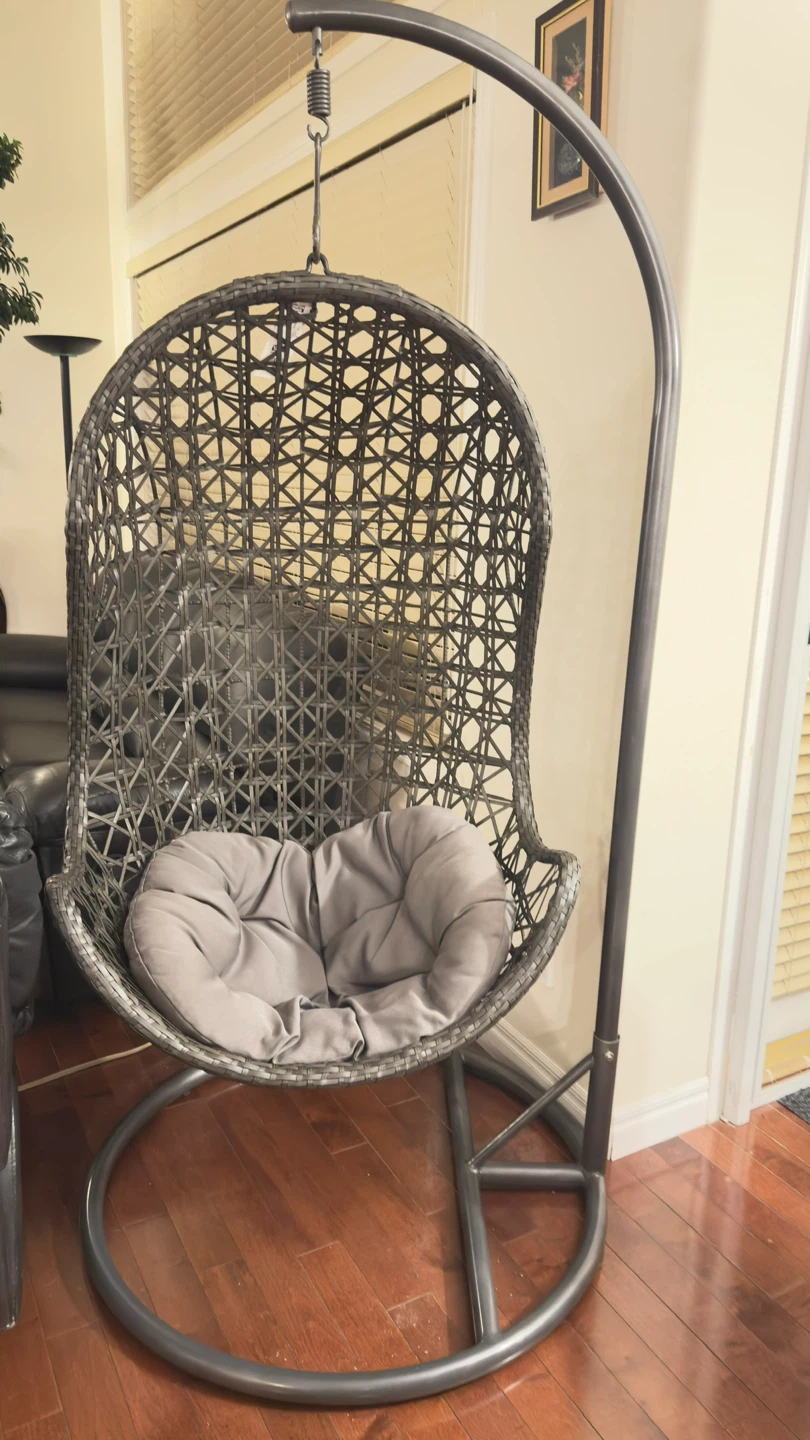 Wicker Hanging Chair with Cushions (great condition) - photo 2