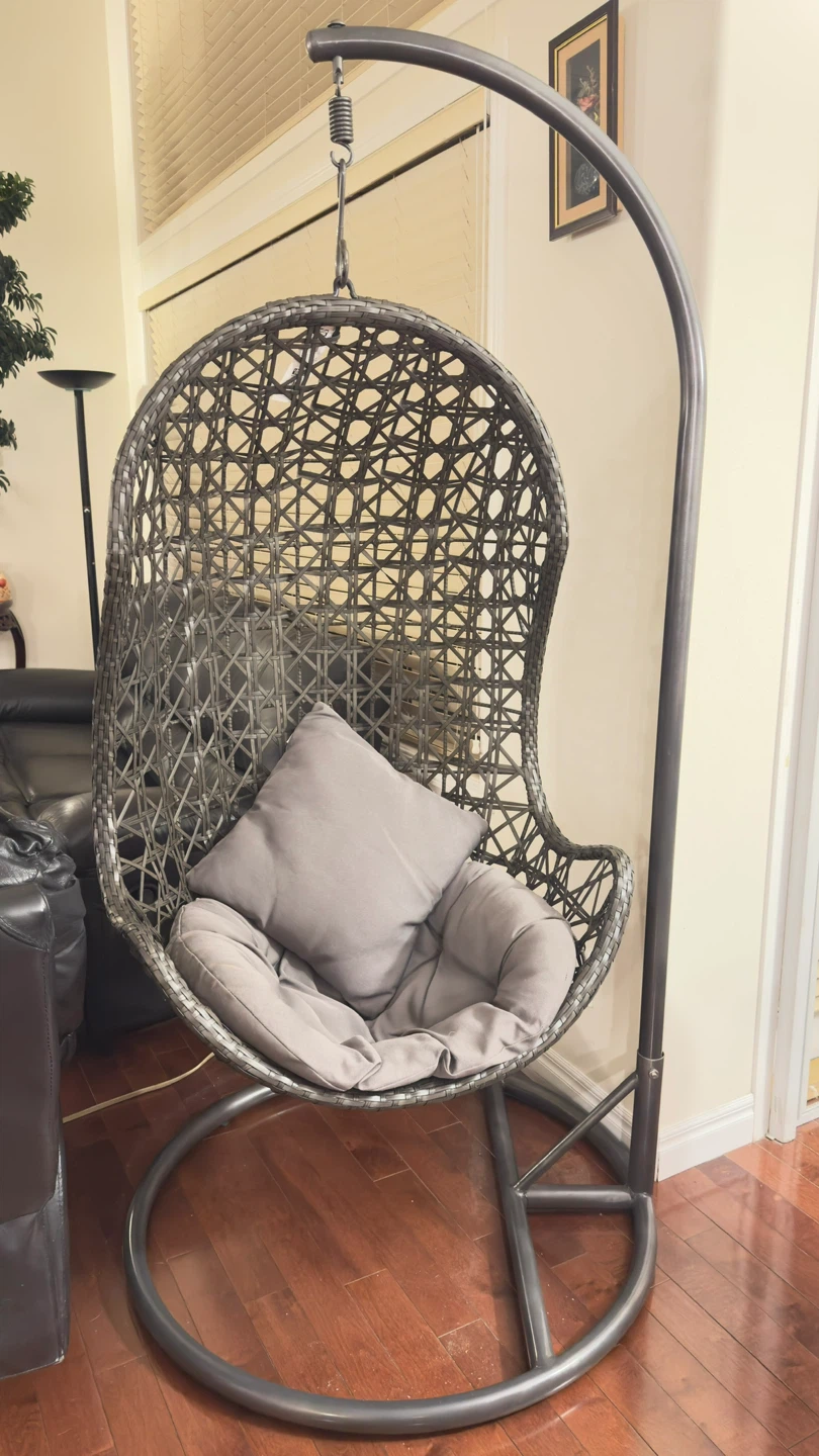 Wicker Hanging Chair with Cushions (great condition)