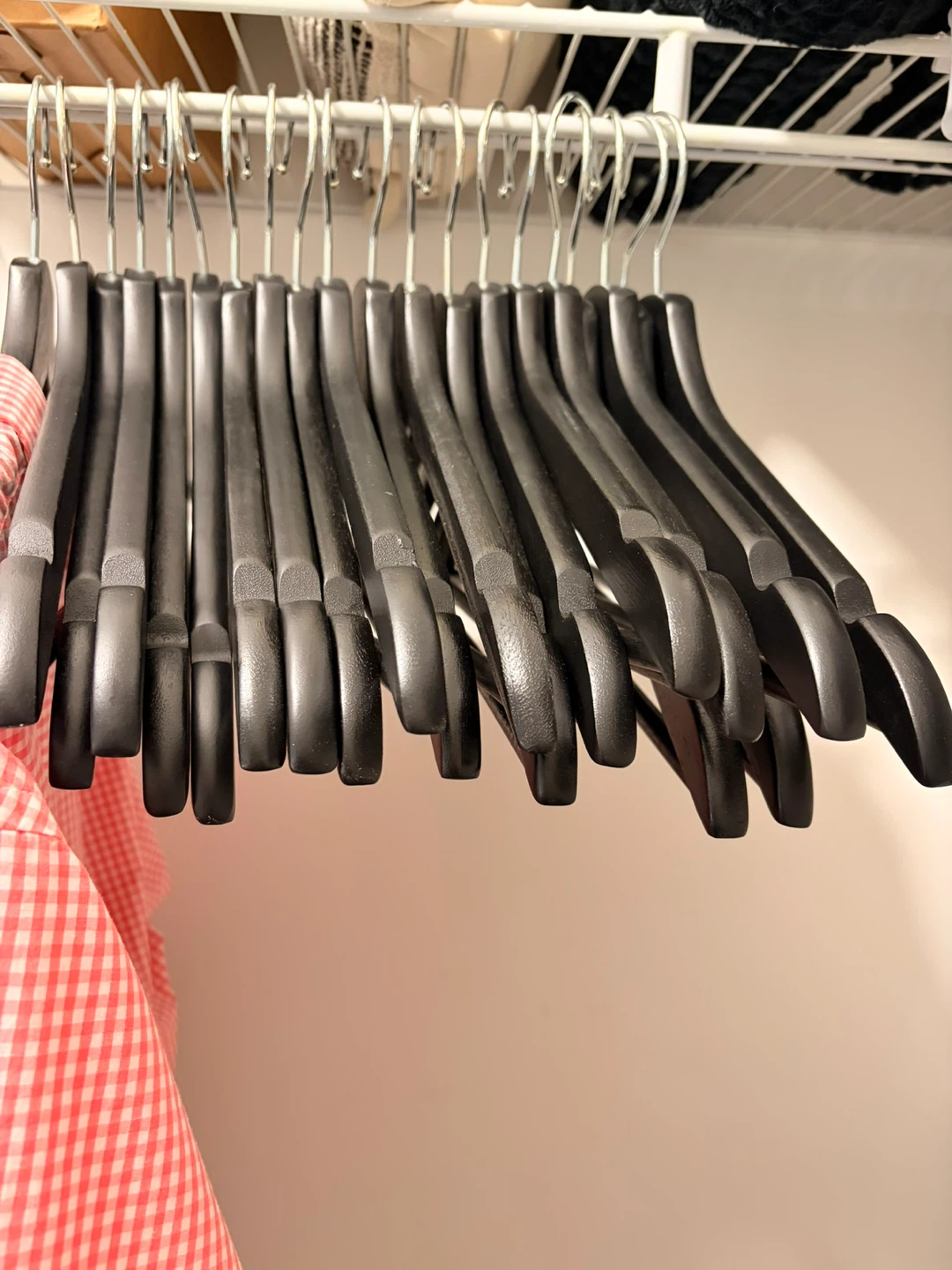 Set of 56 Black WOOD Clothes Hangers