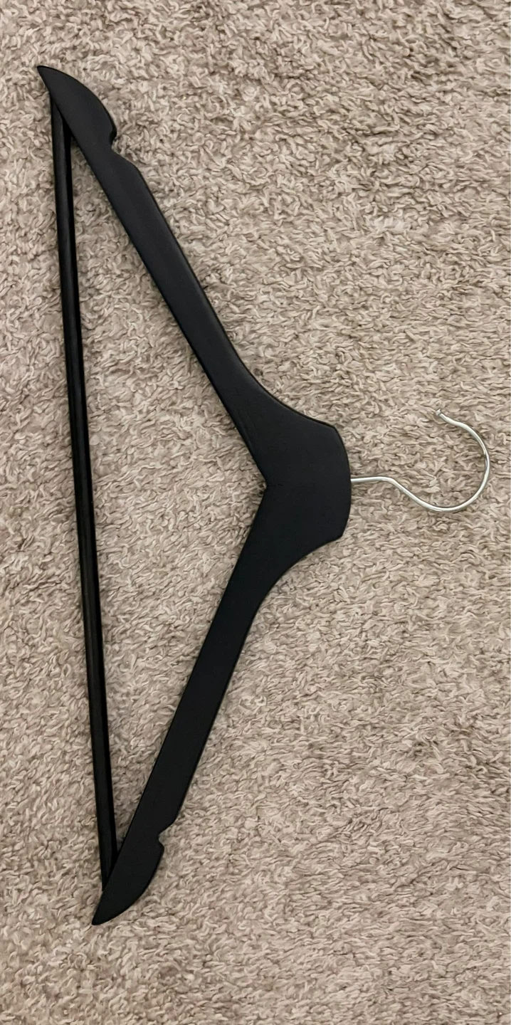Set of 56 Black WOOD Clothes Hangers - photo 2