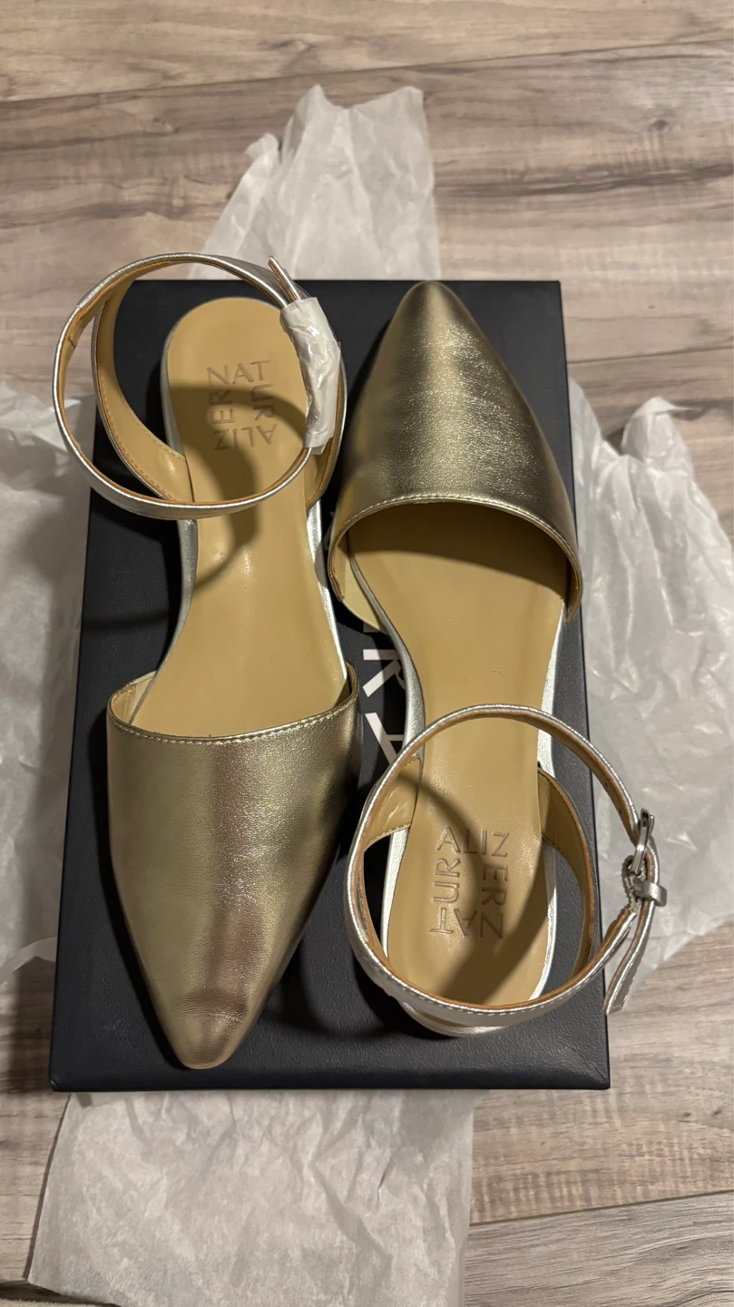 Brand New Naturalizer Gold & Silver leather shoes Size 8 - photo 5