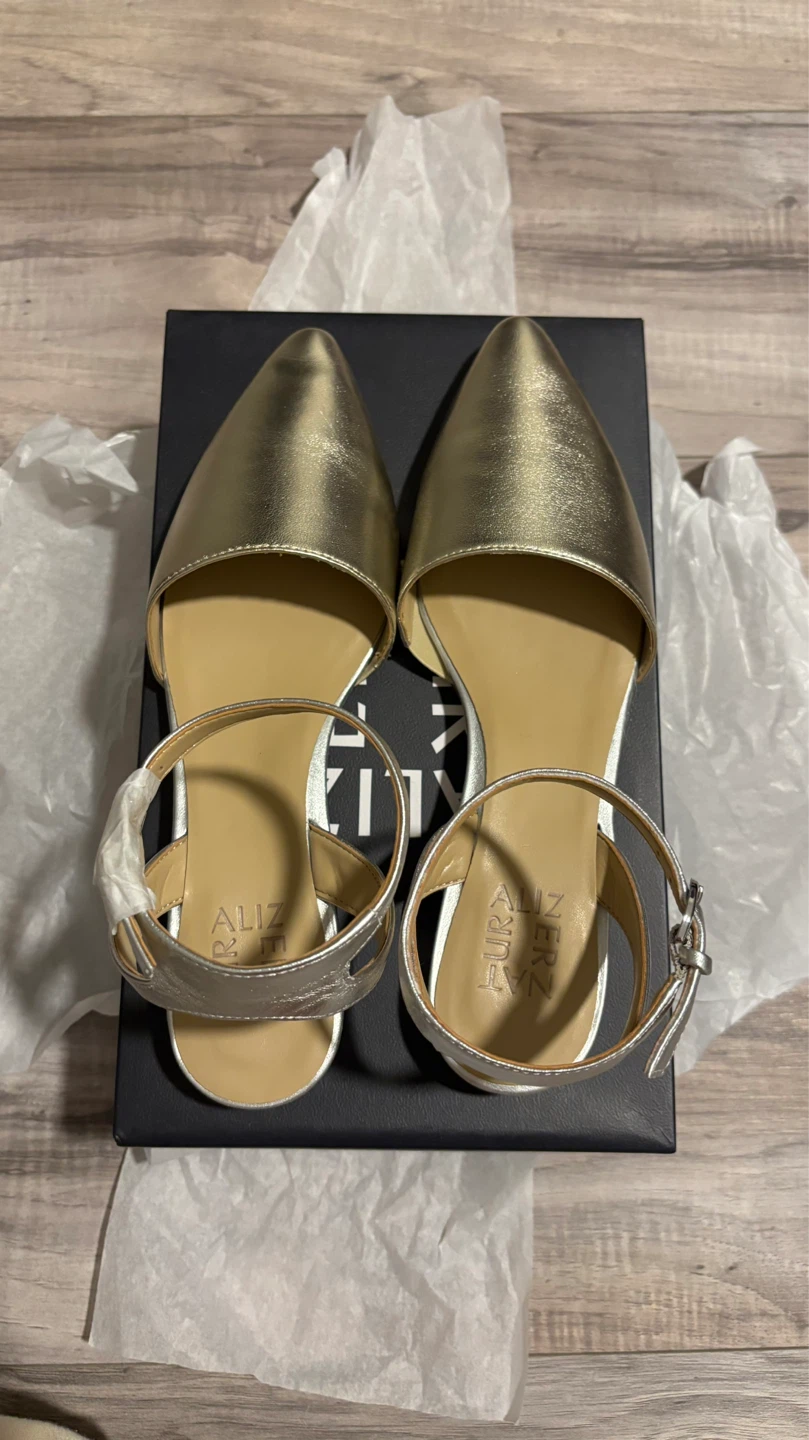 Brand New Naturalizer Gold & Silver leather shoes Size 8 - photo 2